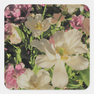 White pink green and yellow floral Sticker