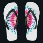 White/Pink Lotus Flower Flip Flops<br><div class="desc">It is Fun,  custom wedding flip flops with white and pink lotus flower.</div>