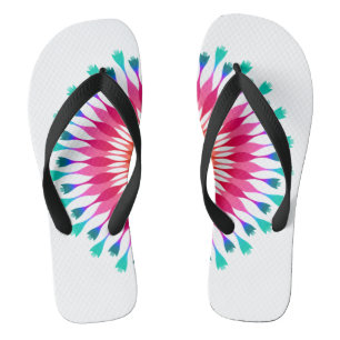 White/Pink Lotus Flower Flip Flops