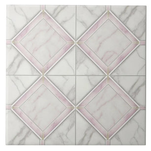 White Pink Marble Ceramic Tile for Large Surfaces