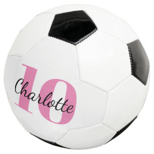 White pink monogram initials name number football
