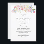 White Pink &Purple Floral Wedding Ceremony Program Invitation<br><div class="desc">White, Pink & Purple pastel watercolors were used to make hand painted florals in this beautiful Wedding Ceremony Program. This program is great for spring weddings and summer weddings. Create your wedding invitations quickly with our easy to use templates. Just enter in your info. The quality is as close to...</div>