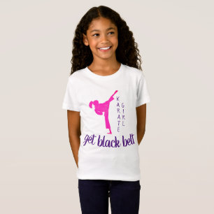White Pink Purple Modern Cute Karate Martial Arts T-Shirt