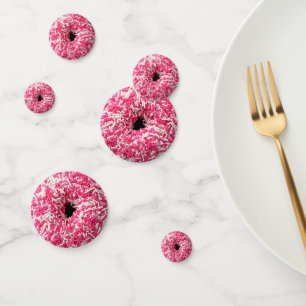 White Pink Sprinkles Doughnut Confetti