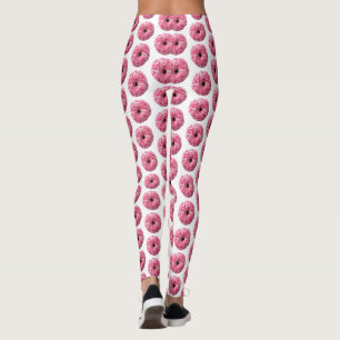 White Pink Sprinkles Doughnut Leggings