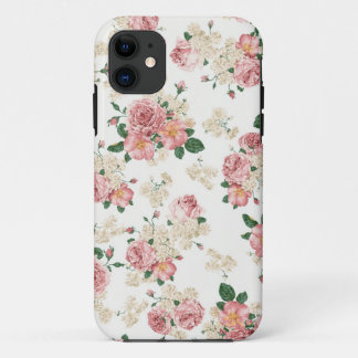 White & Pink Vintage Floral iPhone 5 Case