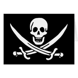 White, Pirate Flag Calico Jack, Skull & Cutlass