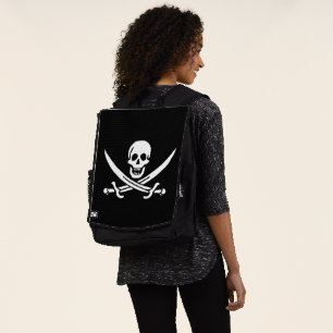 White, Pirate Flag Calico Jack, Skull & Cutlass Backpack