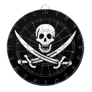 White, Pirate Flag Calico Jack, Skull & Cutlass Dartboard
