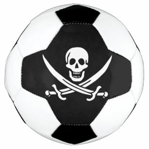 White, Pirate Flag Calico Jack, Skull & Cutlass  Football