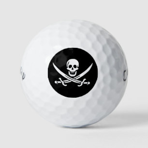 White, Pirate Flag Calico Jack, Skull & Cutlass Golf Balls