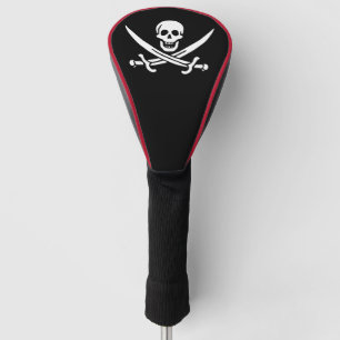 White, Pirate Flag Calico Jack, Skull & Cutlass  Golf Head Cover