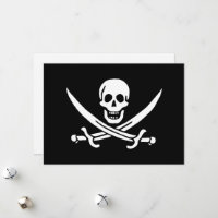 White, Pirate Flag Calico Jack, Skull & Cutlass