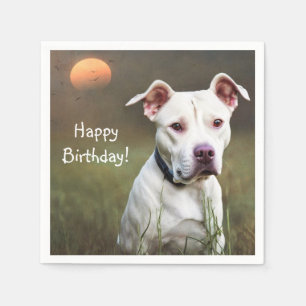 White Pitbull Paper Napkins