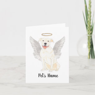 White Pitbull Staffy Sympathy Memorial Card