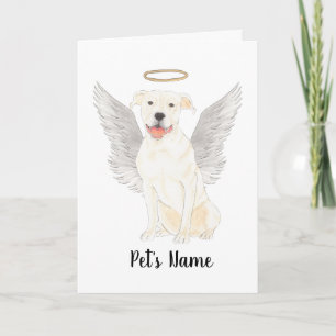 White Pitbull Staffy Sympathy Memorial Card