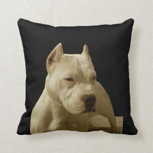White Pitbull Terrier Cushion