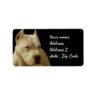 White Pitbull Terrier Label
