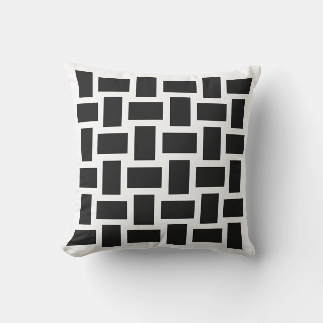 White & Pitch Pastel Weave Design Cushion (Front)