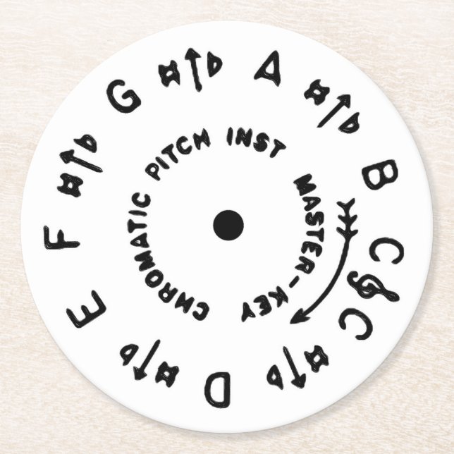 White Pitch Pipe Round Paper Coaster (Front)