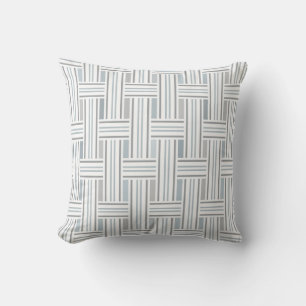 White Plaid Weave Throw Pillow