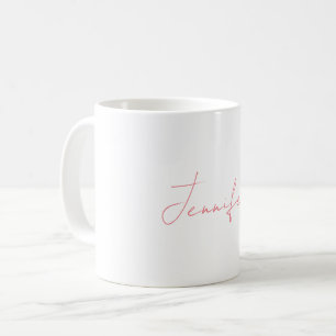 White Plain Modern Handwriting Your Name Coffee Mug