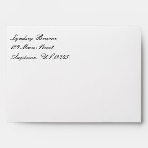 White Plain Simple A7 5x7 Return Address Envelopes