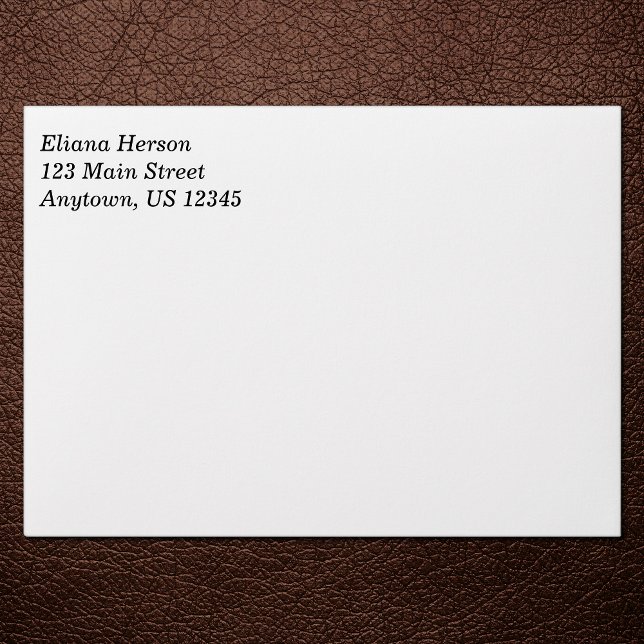 White Plain Simple A7 5x7 Return Address Envelopes (Creator Uploaded)