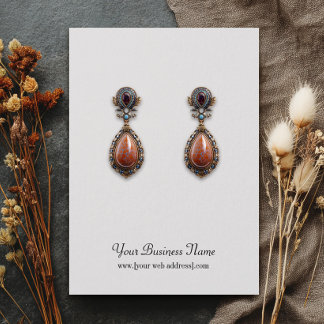 White Plain Simple Custom Earring Card