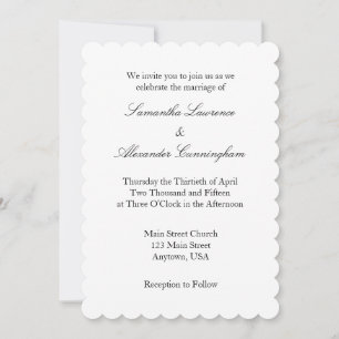 White Plain Simple Wedding Invitation