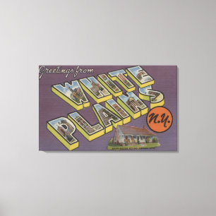 White Plains, New York - Large Letter Scenes Canvas Print