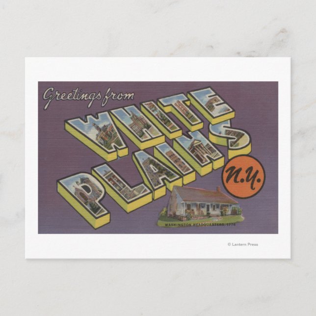 White Plains, New York - Large Letter Scenes Postcard (Front)