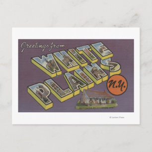 White Plains, New York - Large Letter Scenes Postcard