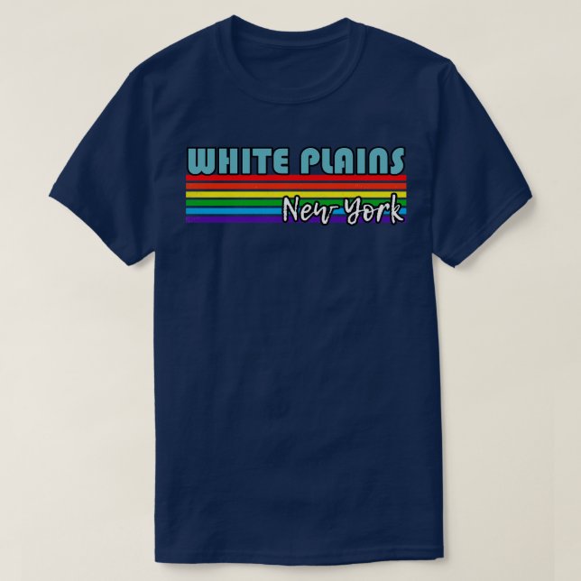 White Plains New York Pride  White Plains LGBT Gif T-Shirt (Design Front)