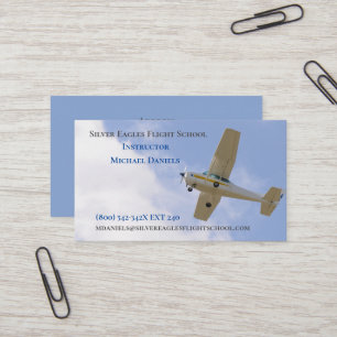 White Plane Flight School Instructor Pilot Business Card