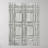 White Plaster Relief Tartan Plaid Textured 3D Mini