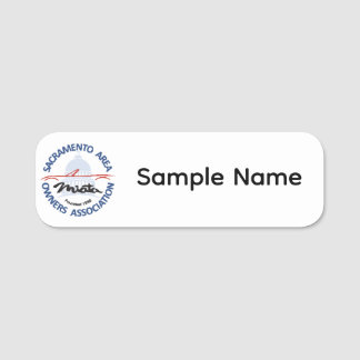 White Plastic SAMOA Name Tag
