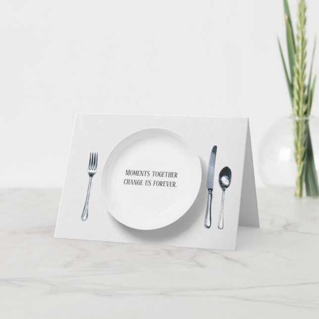 white plate with silverware thank you card (Front)