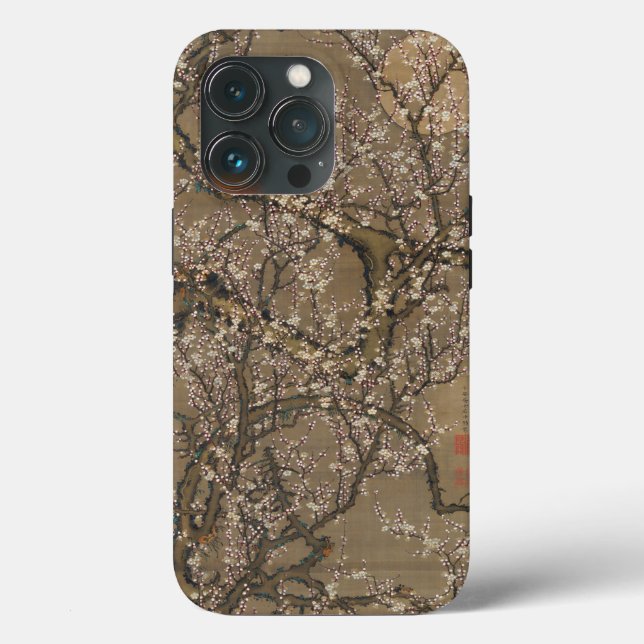 White Plum Blossoms and Moon by Ito Jakuchu Case-Mate iPhone Case (Back)