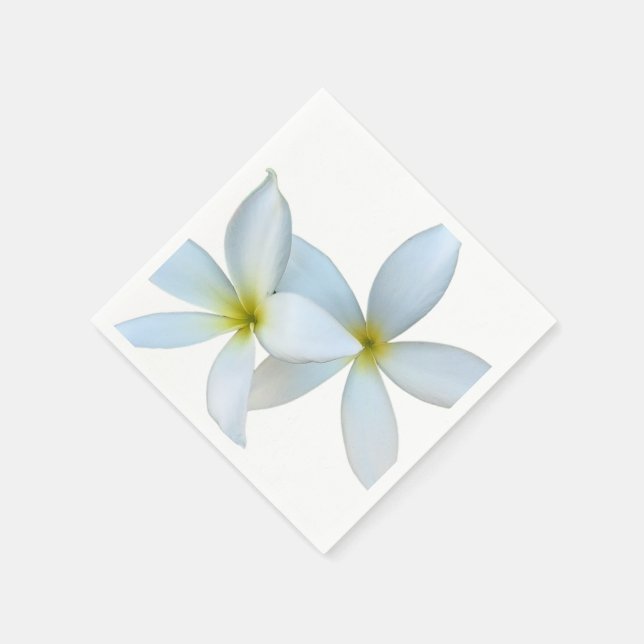 White Plumeria Blooms  Napkin (Corner)
