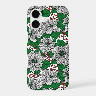 White poinsettia, Christmas pattern
