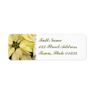 White Poinsettia  Mailing Label