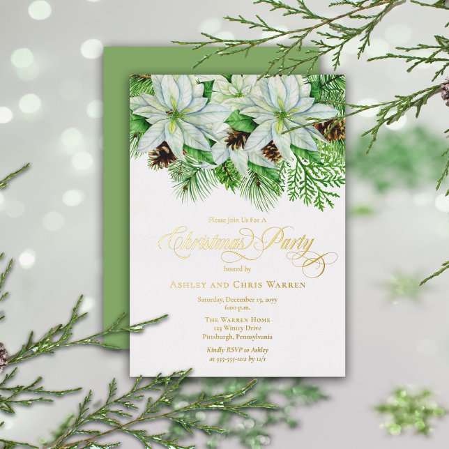 White Poinsettias | Pinecones Pine Christmas Party (Creator Uploaded)