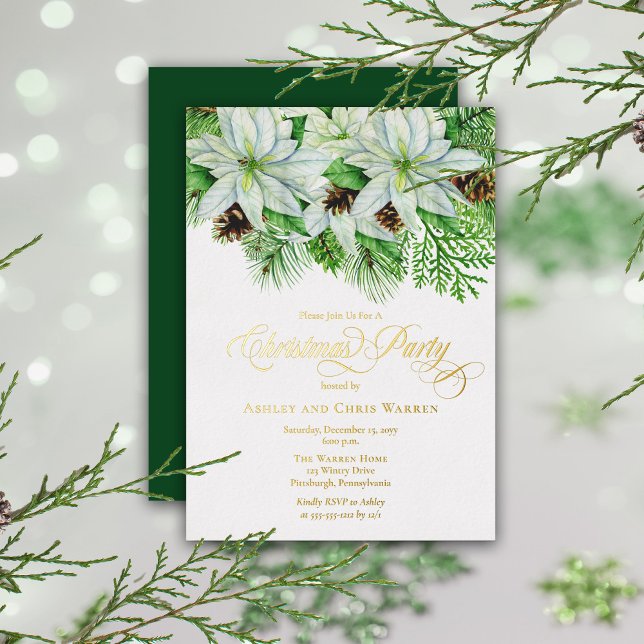 White Poinsettias | Pinecones Pine Christmas Party (Creator Uploaded)
