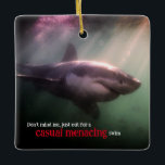 White pointer shark underwater ceramic ornament<br><div class="desc">This is a photo of a great white shark swimming underwater in South Africa</div>