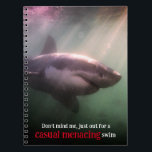White pointer shark underwater notebook<br><div class="desc">This is a photo of a great white shark swimming underwater in South Africa</div>