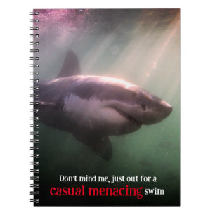 White pointer shark underwater notebook