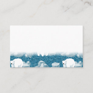 White Polar Bear North Wild Animal Blue Cold Loyalty Card