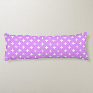 White polka crosses on lilac body cushion