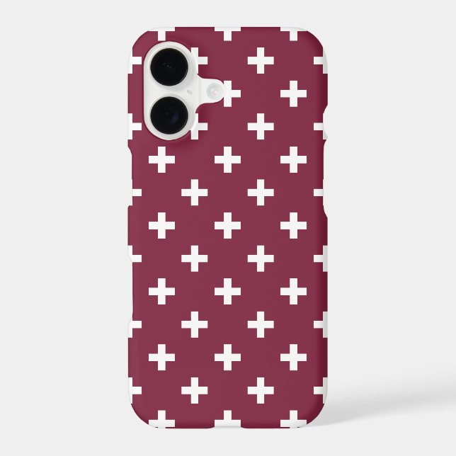 White polka crosses on mulberry (Back)